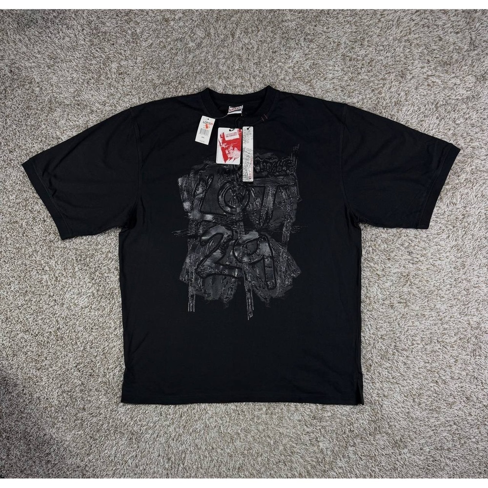 Vintage Lot 29 Black Graphic T-Shirt Y2K Graffiti Print XXL New With Tags